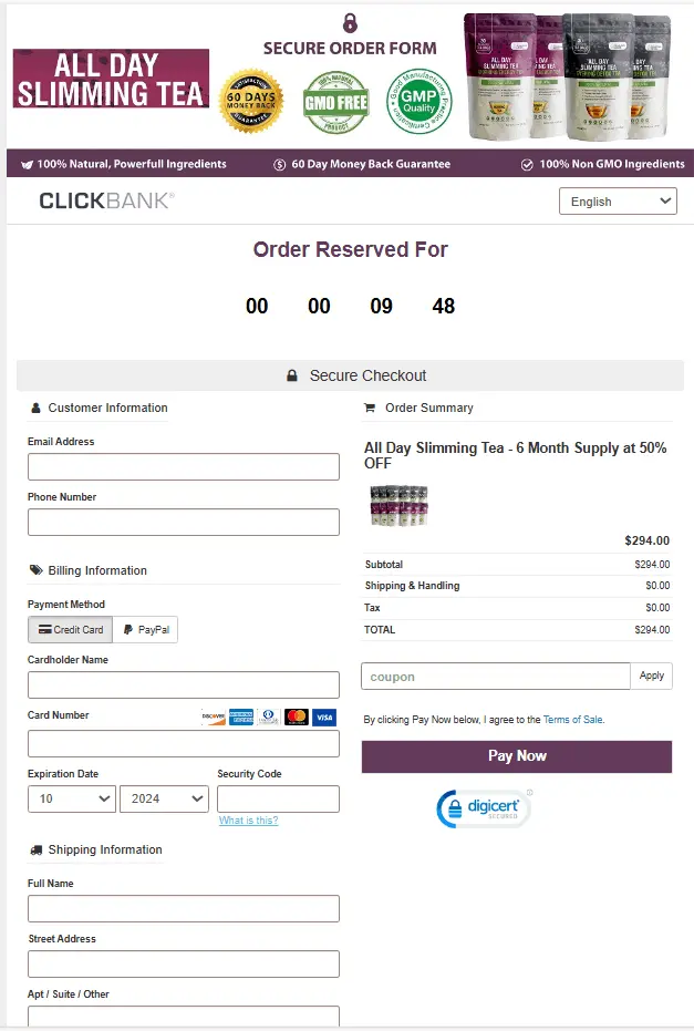 all day slimming tea order